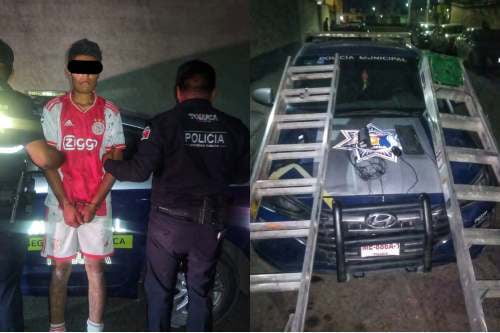 Policía municipal de Toluca detiene a adolescente por asaltar secundaria técnica 153